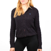 Ralph Lauren Vintage Zopfmuster Hoodie - Farbe: Black - Größe: M - VintageR2
